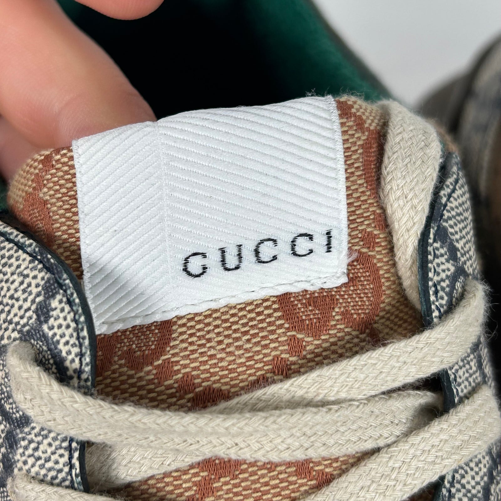 Gucci Brown GG Supreme Multi Rhyton Monogram Sneaker Size 11.5