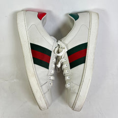 Gucci White Embroidered Snake Ace Lowtop Sneakers