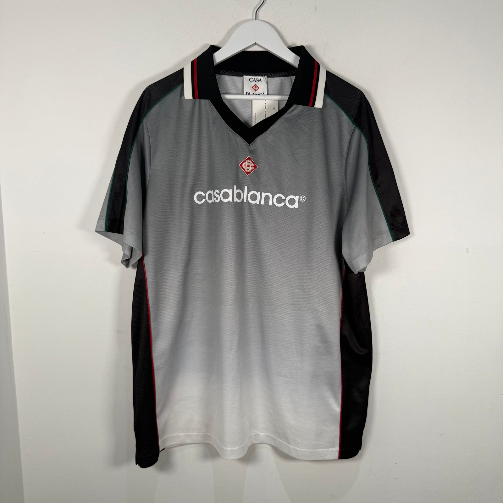 Casablanca Grey Logo Jersey Polo Size XXL