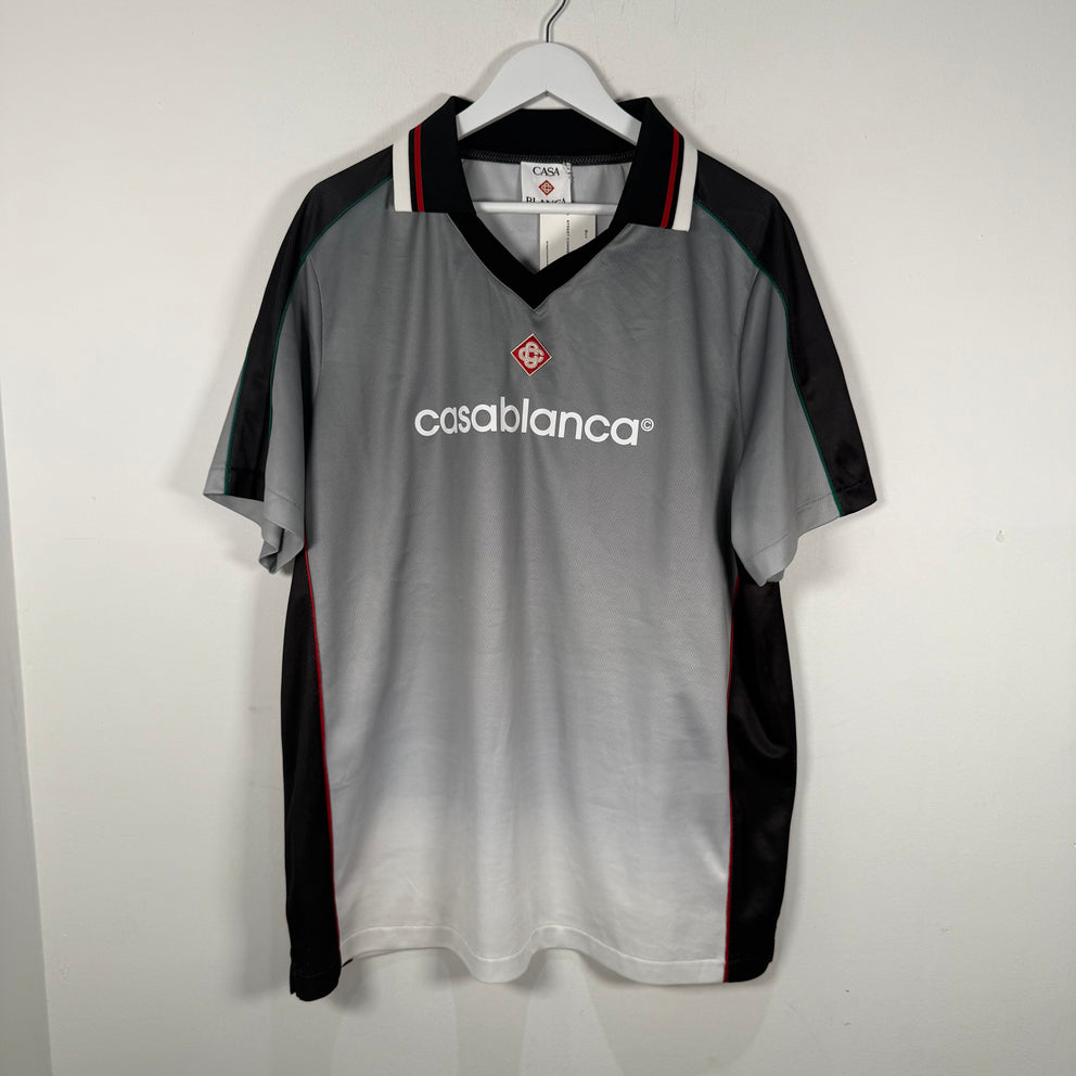Casablanca Grey Logo Jersey Polo Size XXL