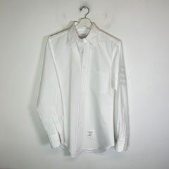 Thom Browne White Tonal 4 Bar Button-Up Oxford Shirt Size 3