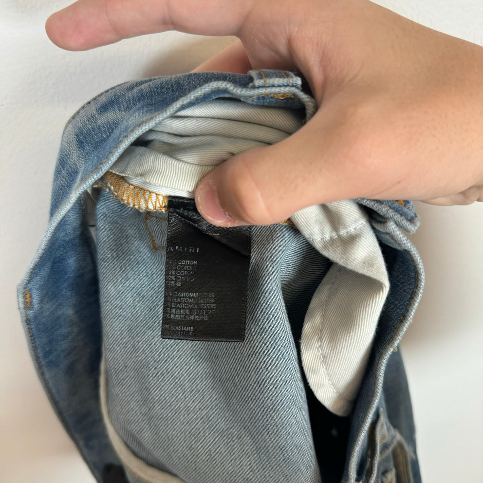 Amiri Denim Logo Applique Thrashed Jeans Size 29