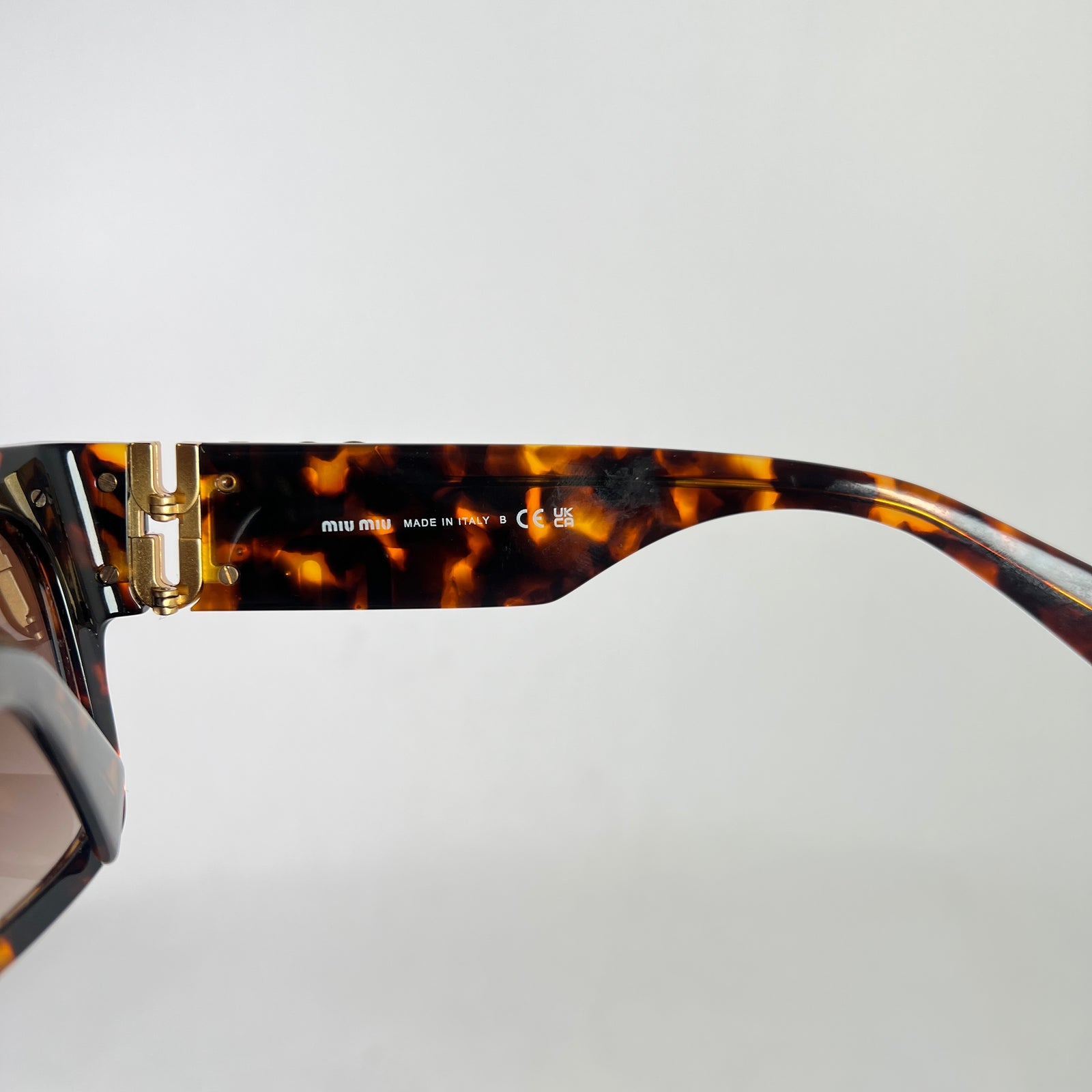 Miu Miu Tortoiseshell Square Frame Sunglasses