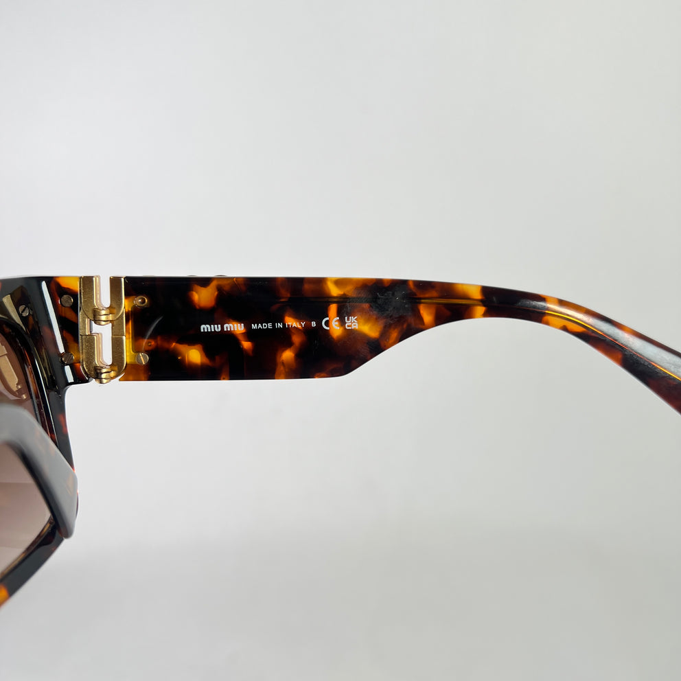 Miu Miu Tortoiseshell Square Frame Sunglasses