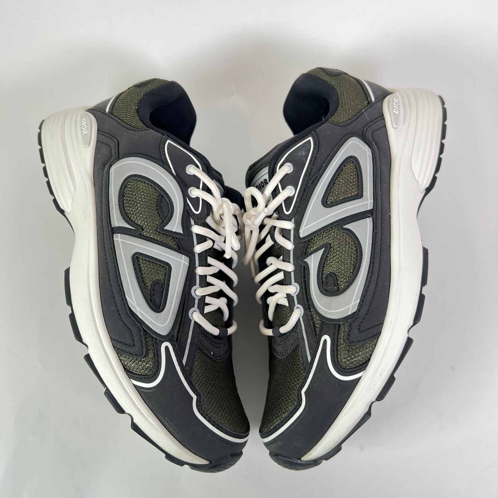 Dior B30 Dark Green/Black Technical Mesh Sneakers