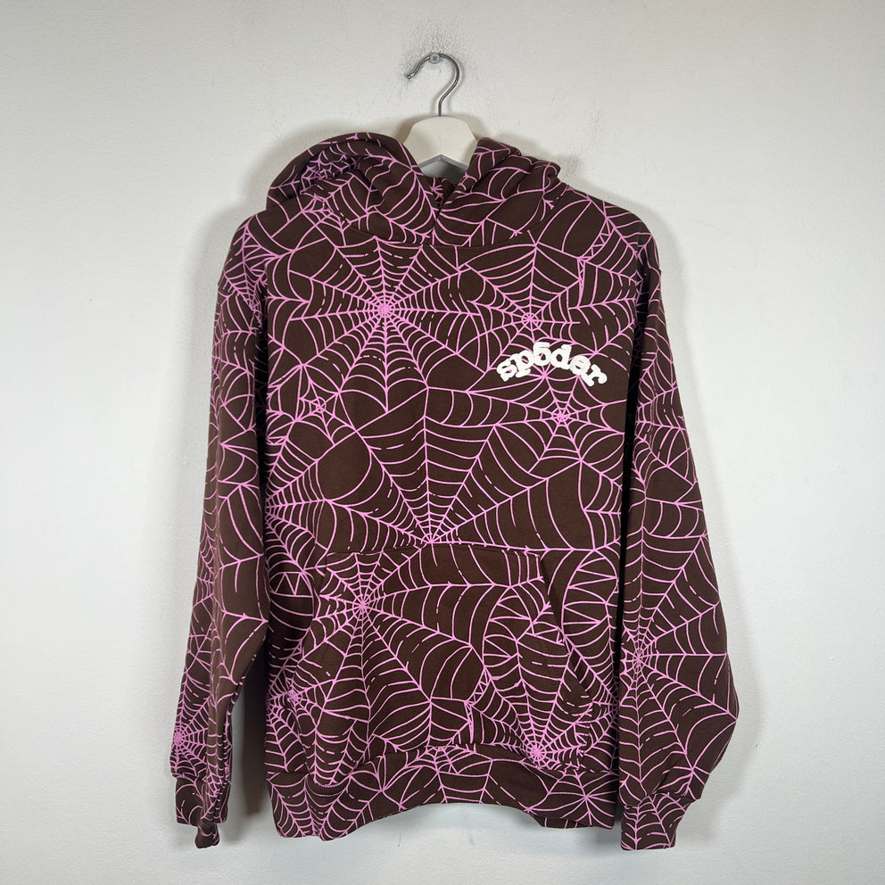 Sp5der Brown AOP Hoodie Size S