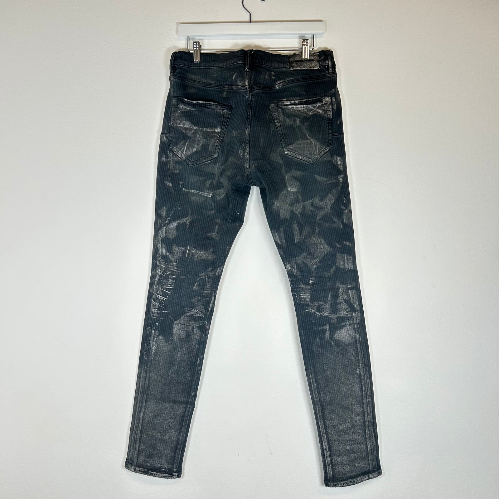 Purple Brand Black Wash Metallic Paint Jeans Size 31