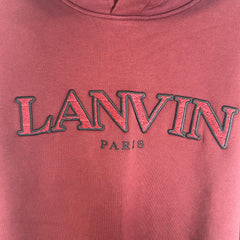 Lanvin Burgundy Logo Hoodie Size XL