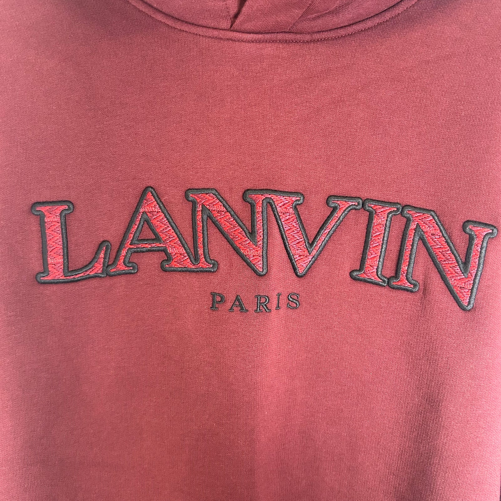 Lanvin Burgundy Logo Hoodie Size XL