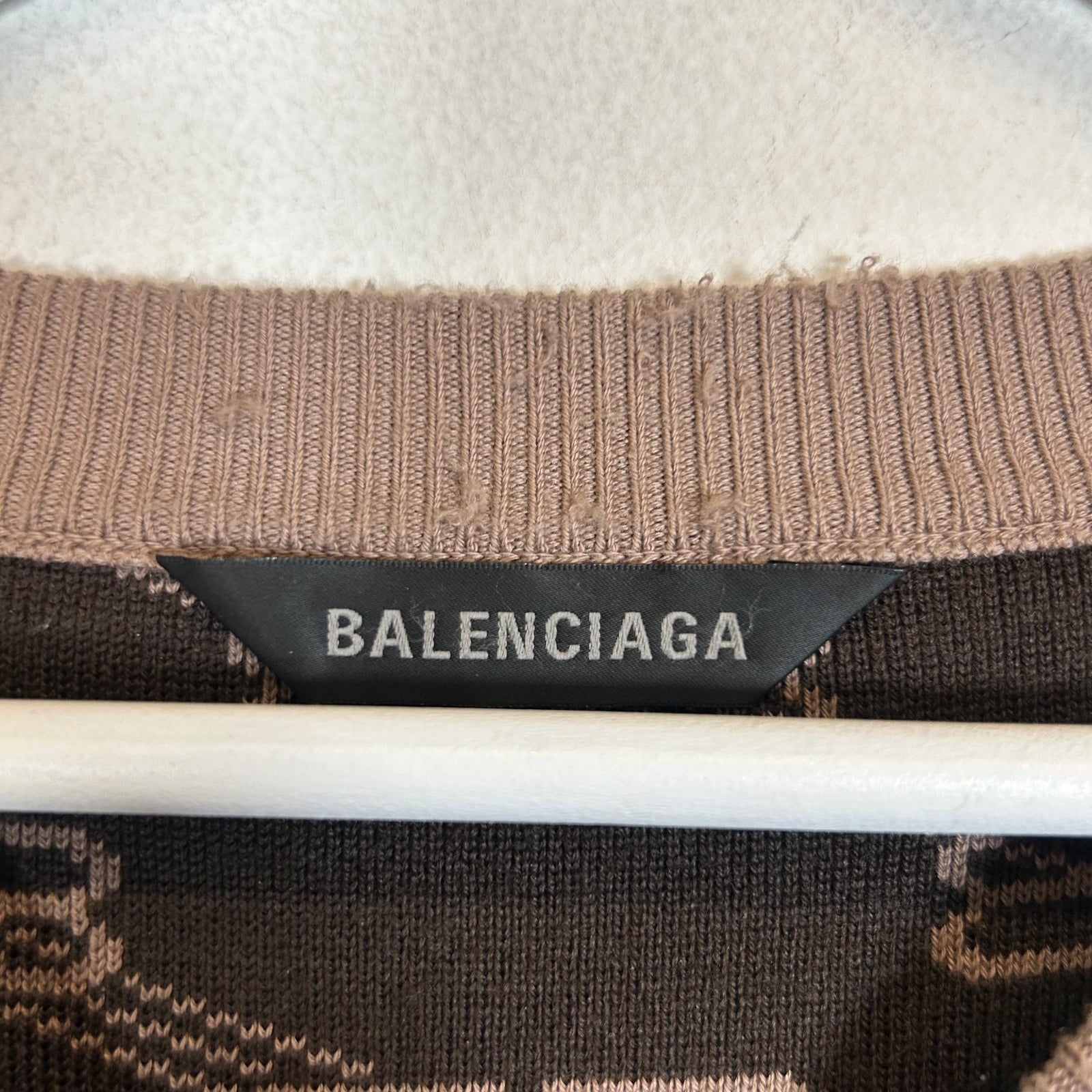 Balenciaga Brown Balenciaga Brown BB Logo Sweater Size XL