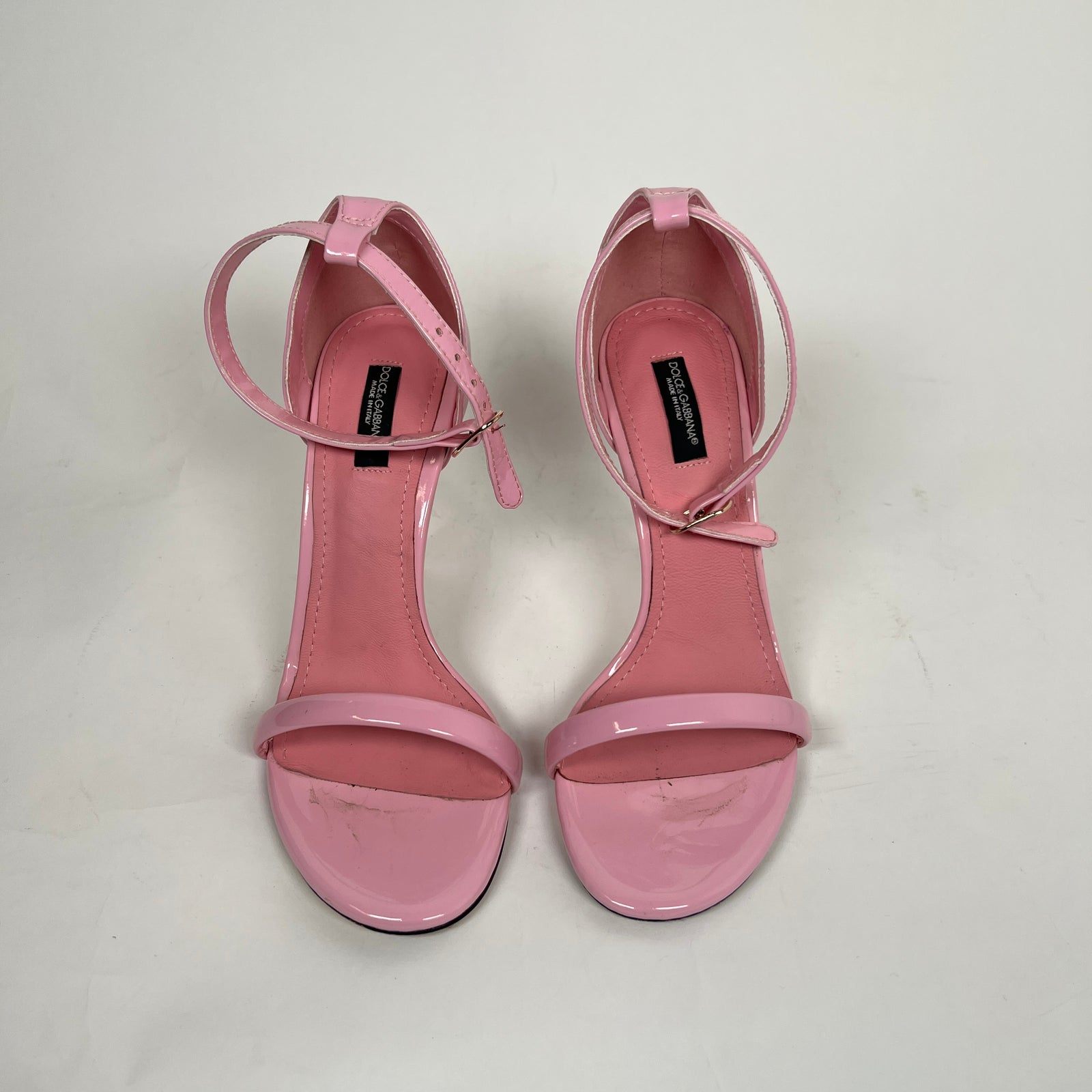 Dolce & Gabbana Pink Patent Leather Sandals Size 37