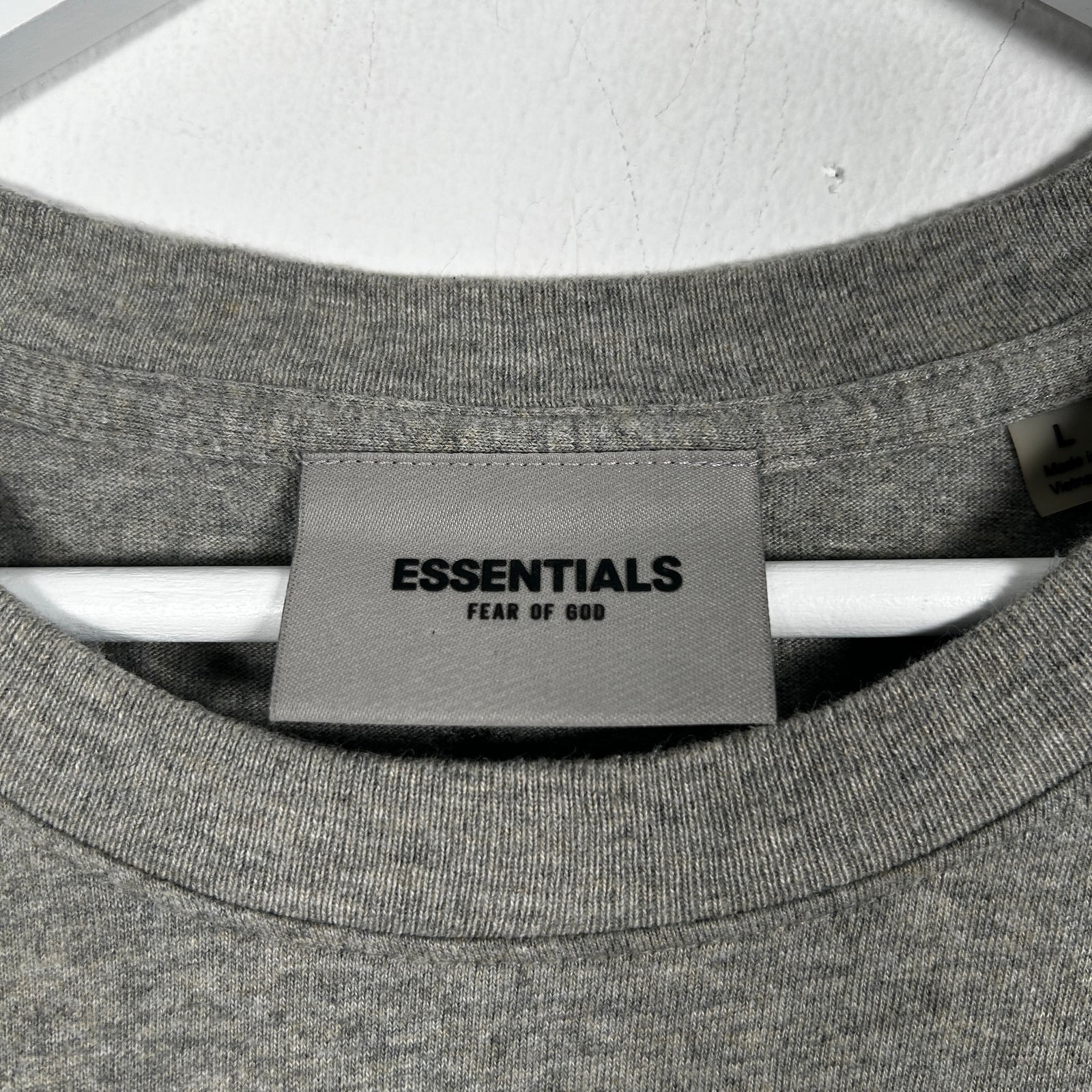 Essentials Fear Of God Grey Logo Tee Size L