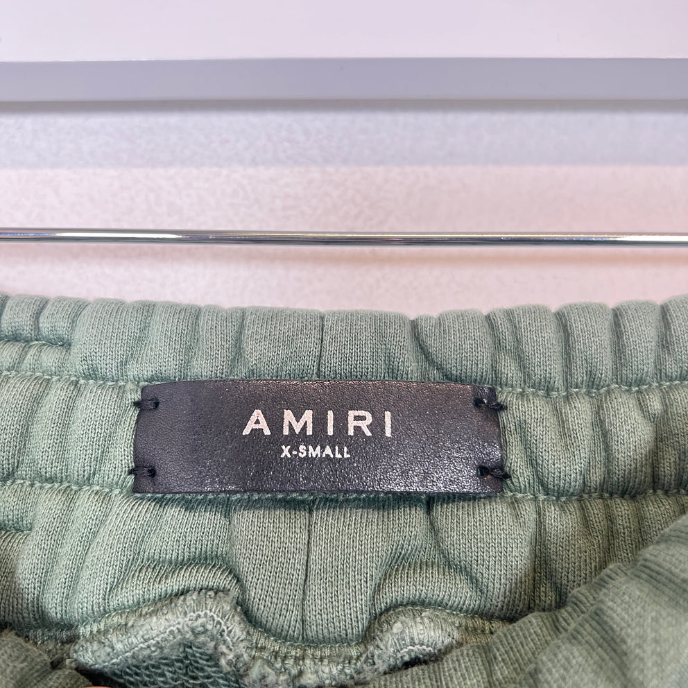 Amiri Green/Peach Watercolor MA Logo Sweatpants Size XS