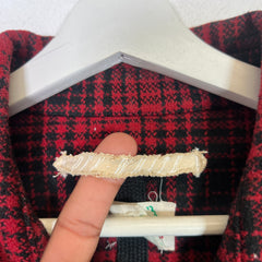 Off-White FW15 Red Tartan Check Oversized Flannel Shirt Size M