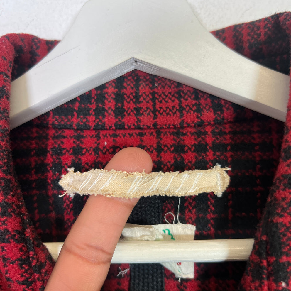 Off-White FW15 Red Tartan Check Oversized Flannel Shirt Size M