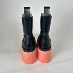 Bottega Veneta Black/Pink Flash Chelsea Boots Size 37