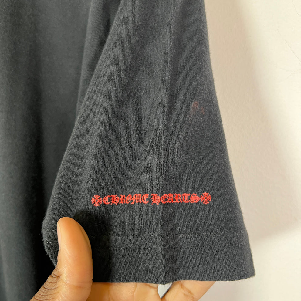 Chrome Hearts Black/Red Vintage Horseshoe Logo Pocket T-Shirt Size M
