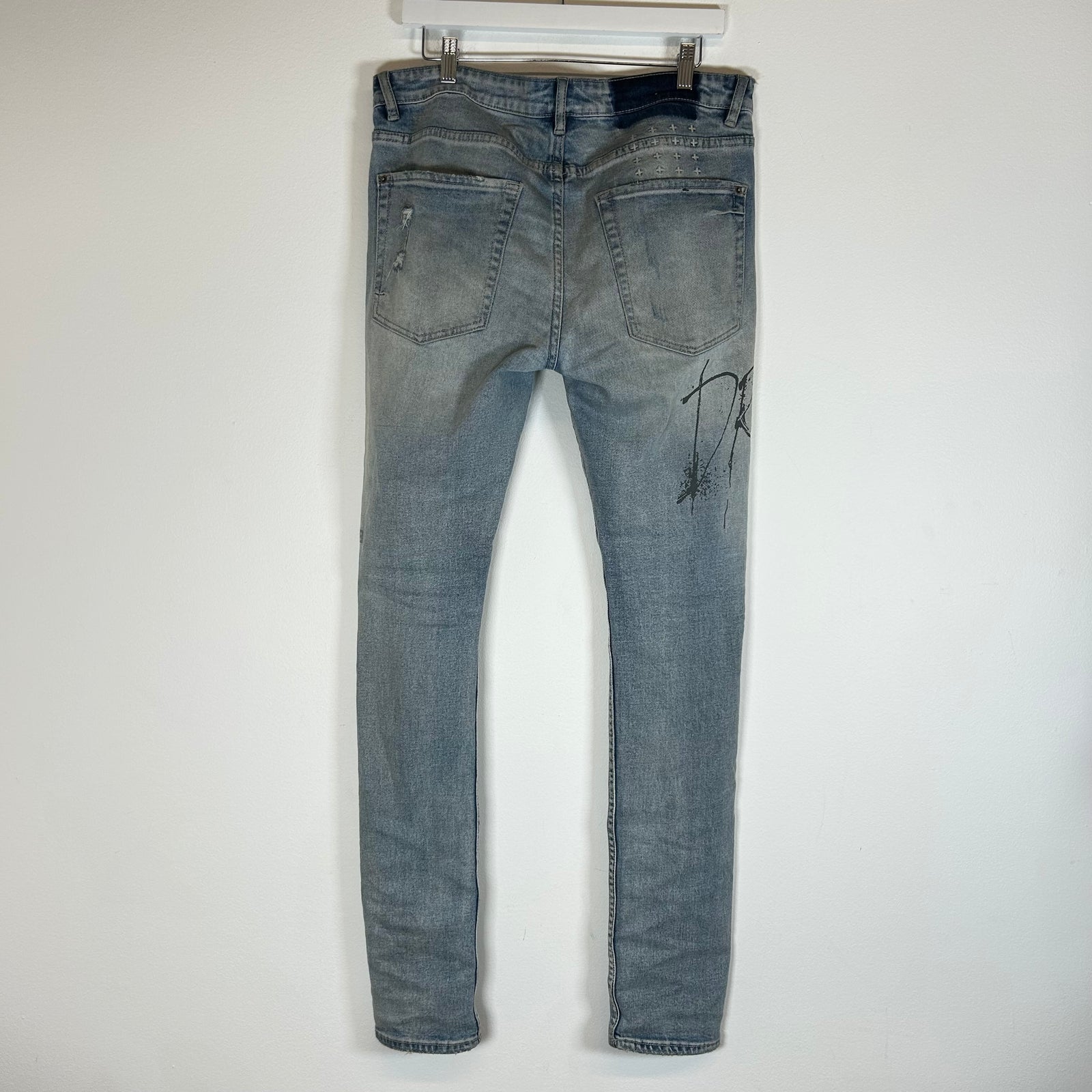 Ksubi Van Winkle Graffiti Lightwash Jeans Size 34