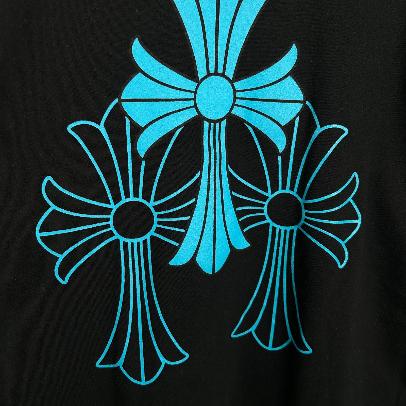 Chrome Hearts Blue Triple Cross Long-sleeve T-Shirt Size L
