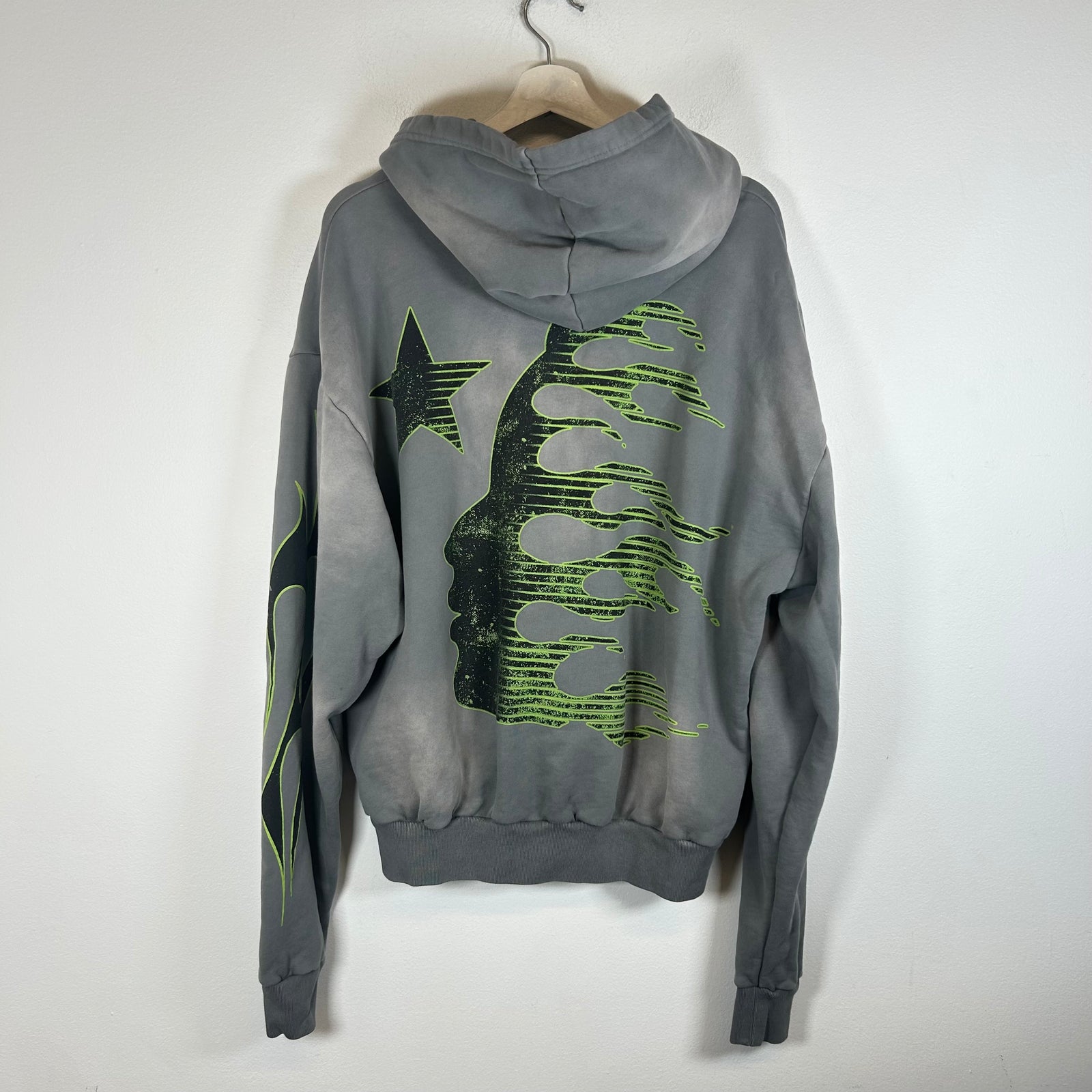 Hellstar Grey/Neon Sport Logo Hoodie Size M