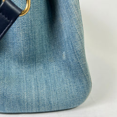 Gucci Washed Denim Pearl GG Marmont Tote Bag