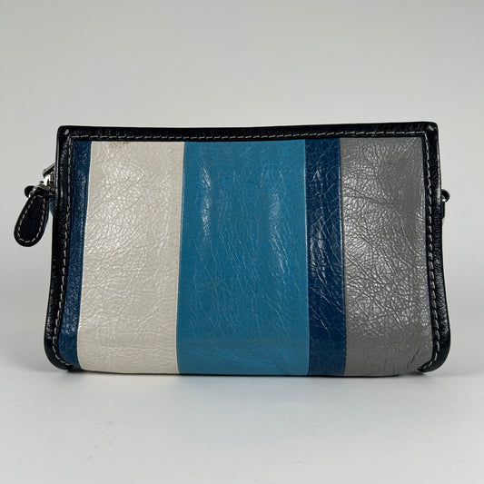 Balenciaga Bazar Striped Leather Crossbody
