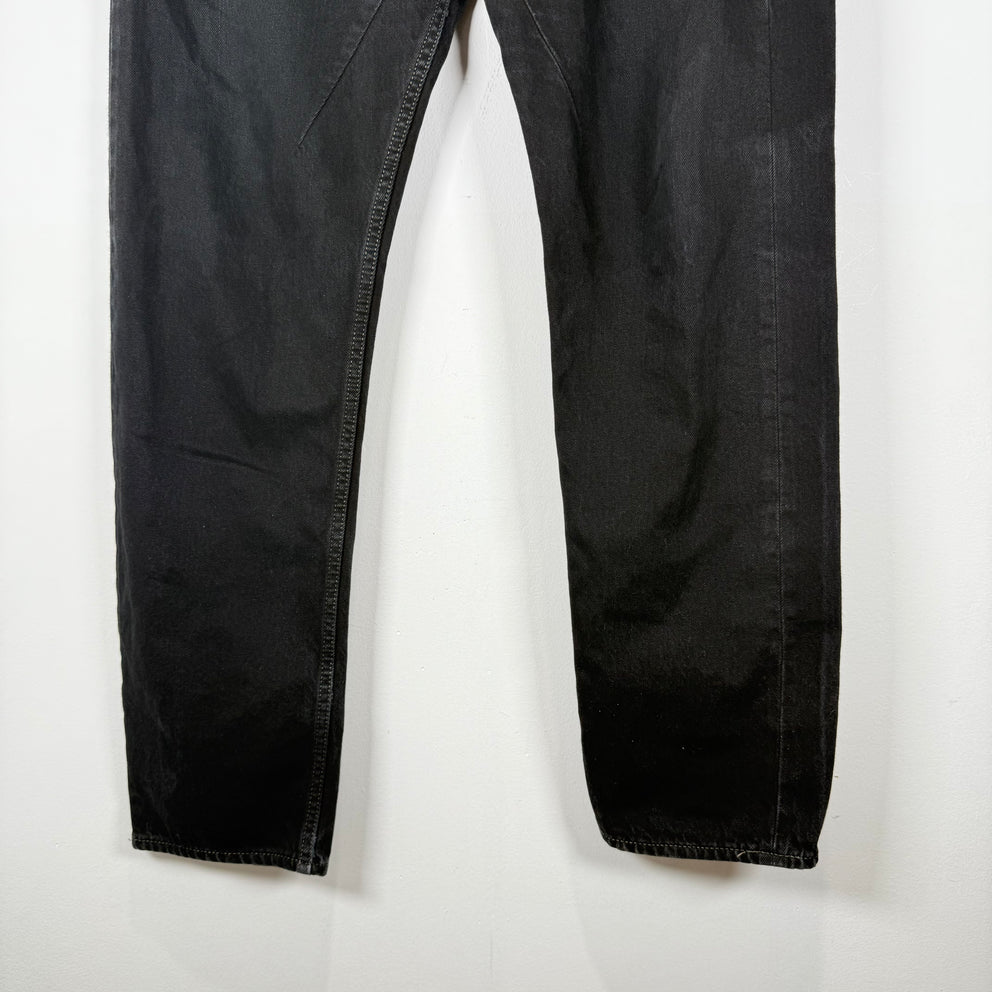 Rick Owens Perfoma Cut Black Denim Jeans Size 33