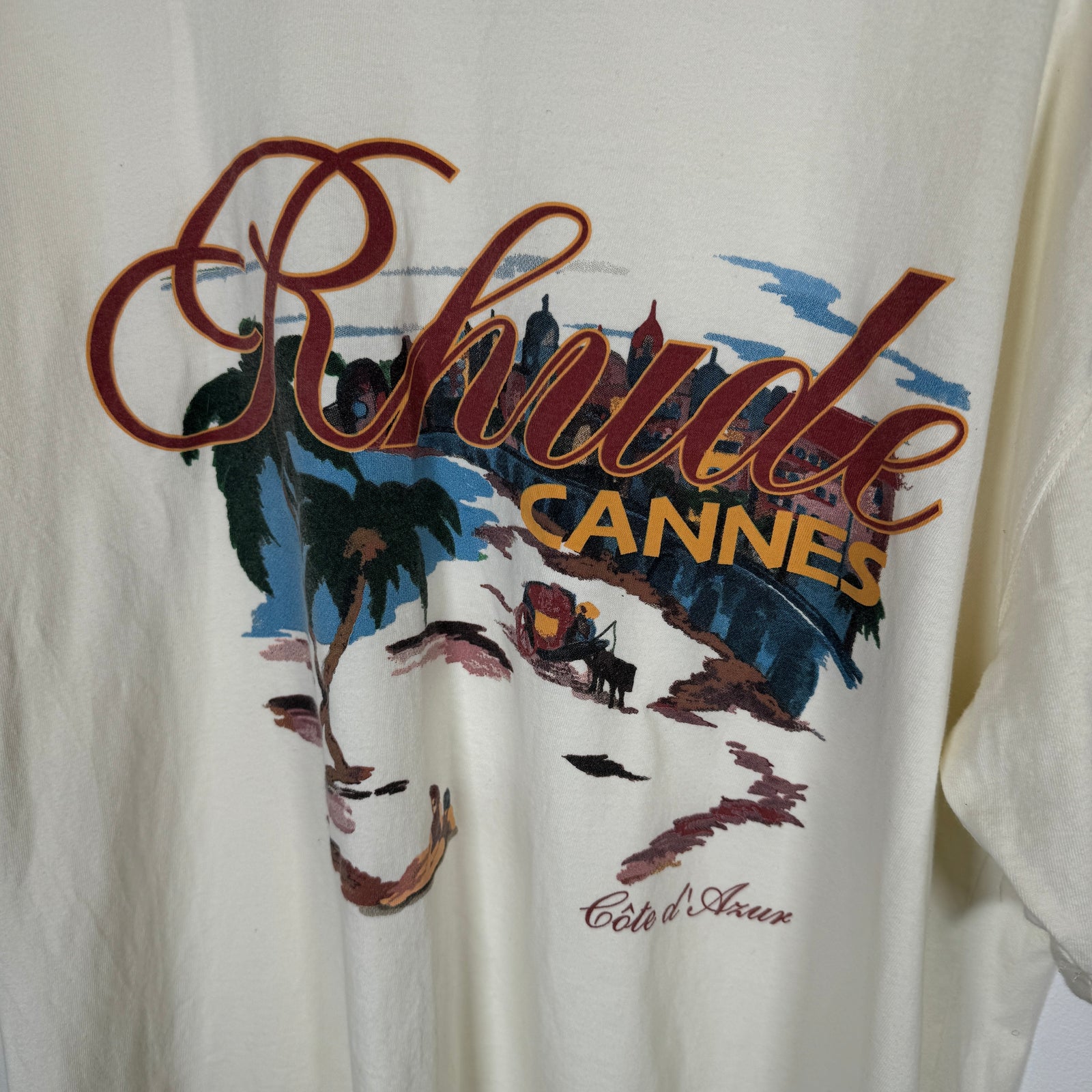 Rhude Cream Cannes Beach Tee Size L
