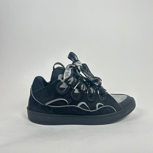 Lanvin Black Reflective Curb Sneaker Size 44