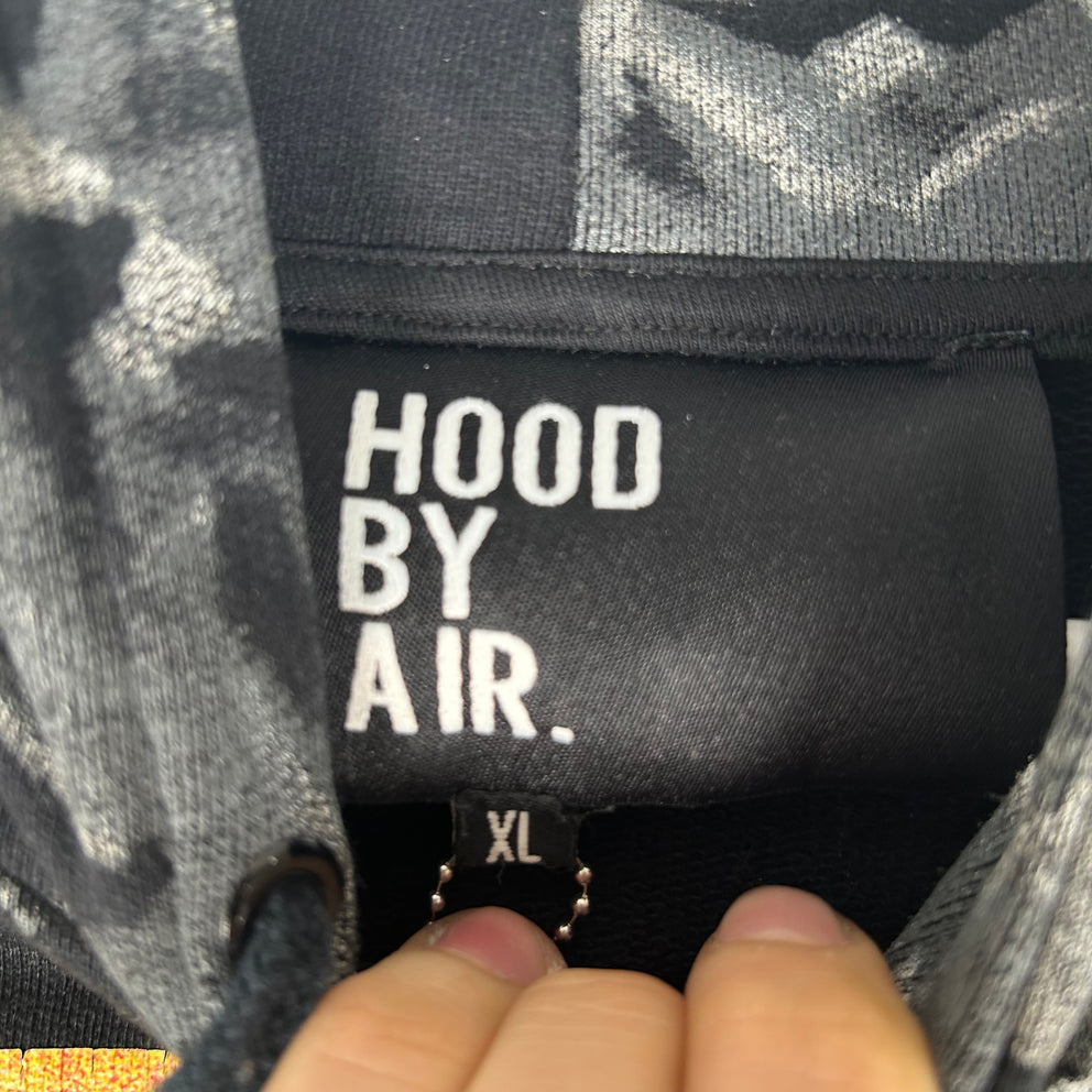 Hood By Air Black All Over Print Hoodie Size XL