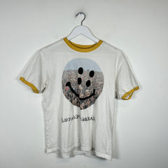 Kapital Smile Ringer 'Love, Peace, & Rain' Tee Size 3