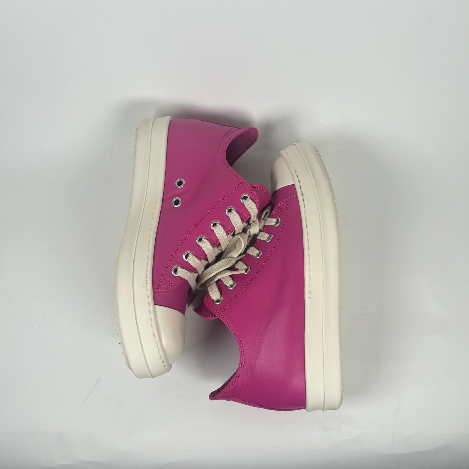 Rick Owens Pink Leather Low Top Ramones Size 36