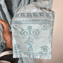 Versace Light Blue Baroque Robe Size S