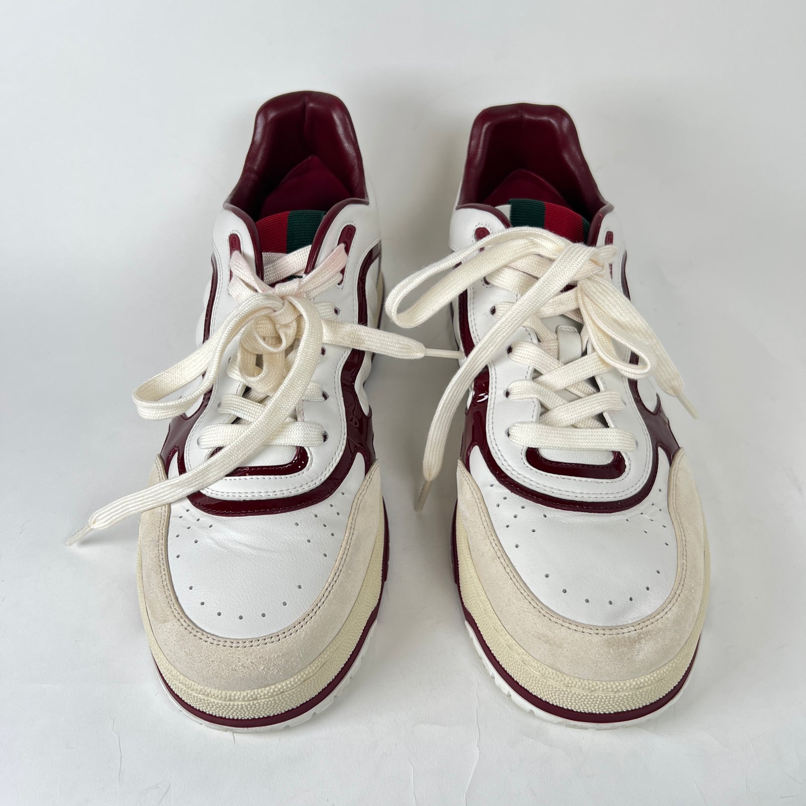 Gucci White/Maroon Re-Web Sneaker Size GG 11