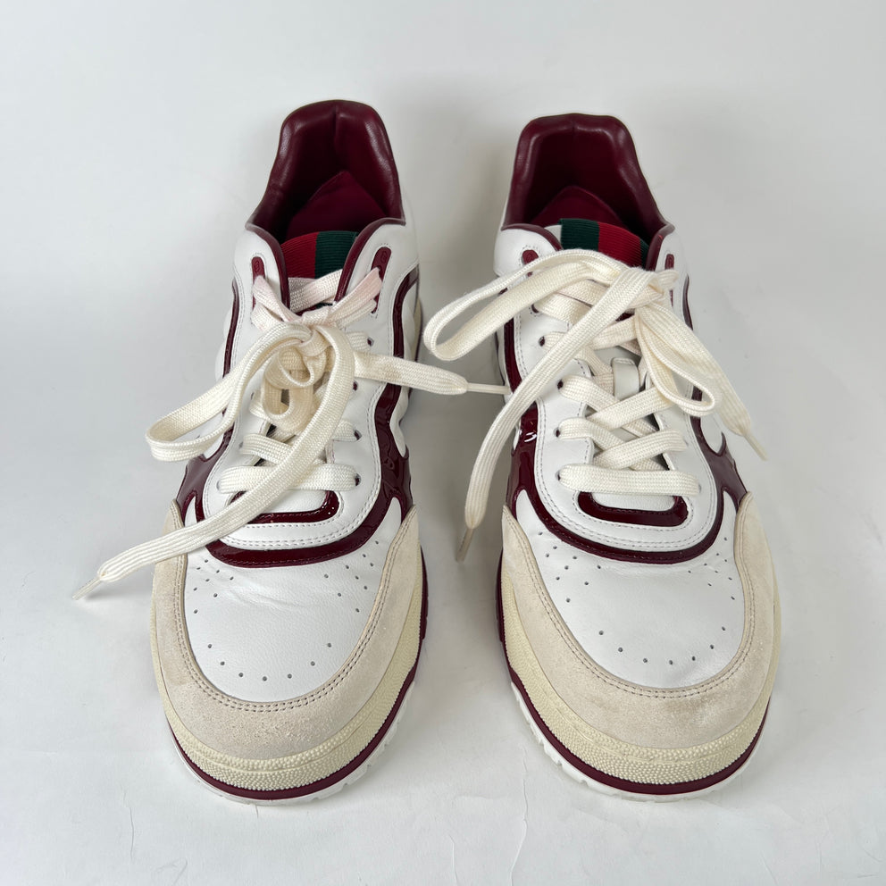 Gucci White/Maroon Re-Web Sneaker Size GG 11