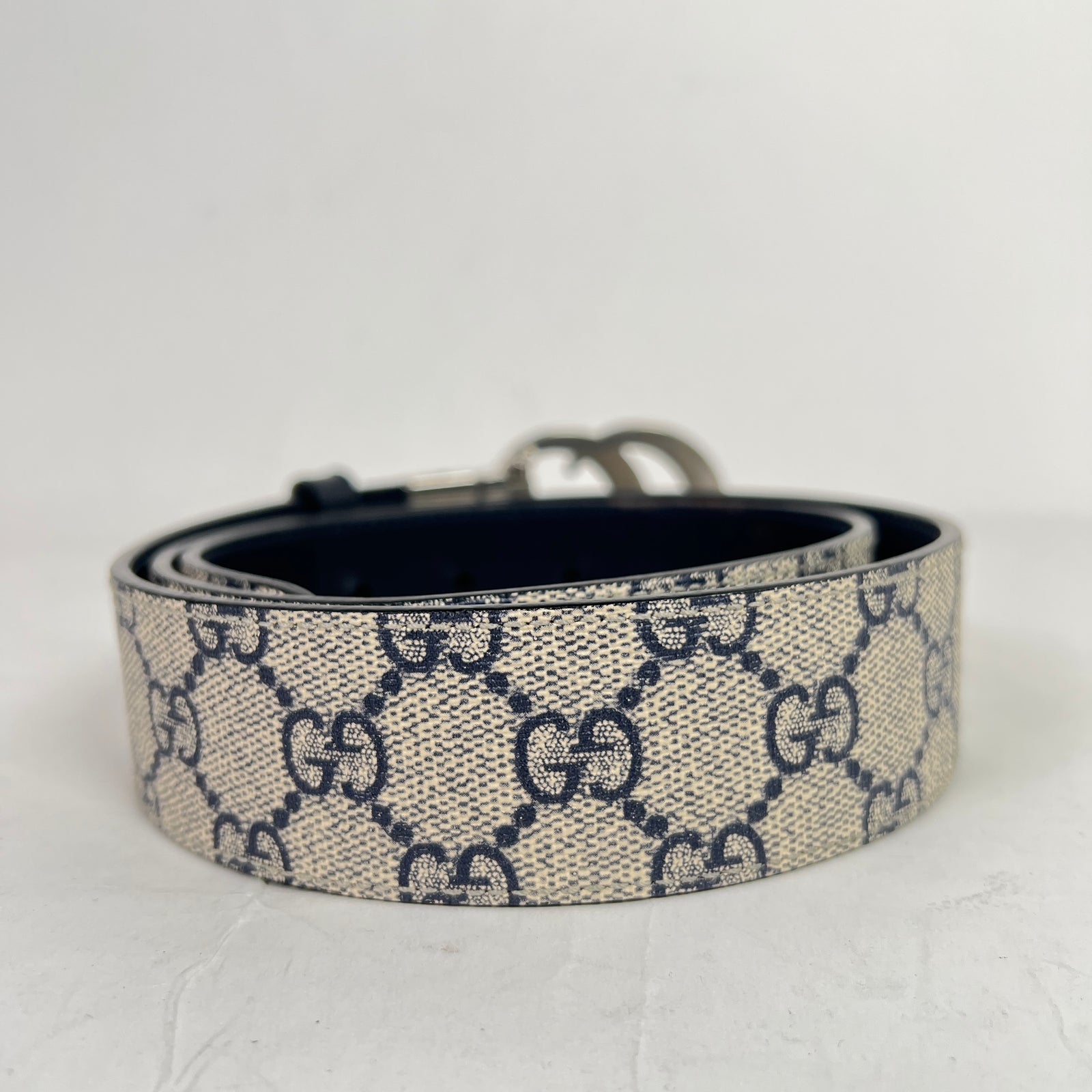 Gucci Silver GG Marmont Reversible Belt