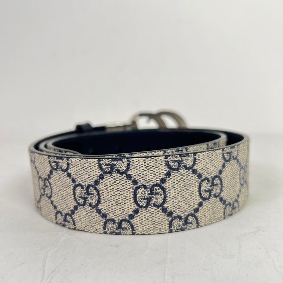 Gucci Silver GG Marmont Reversible Belt