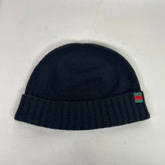 Gucci Vintage Ribbed Web Cashmere Beanie
