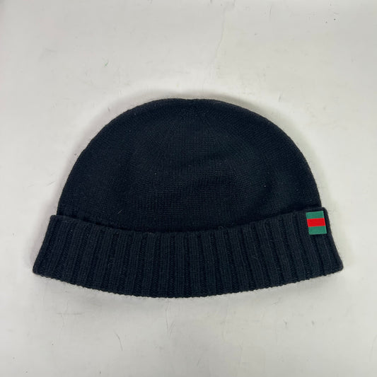 Gucci Vintage Ribbed Web Cashmere Beanie
