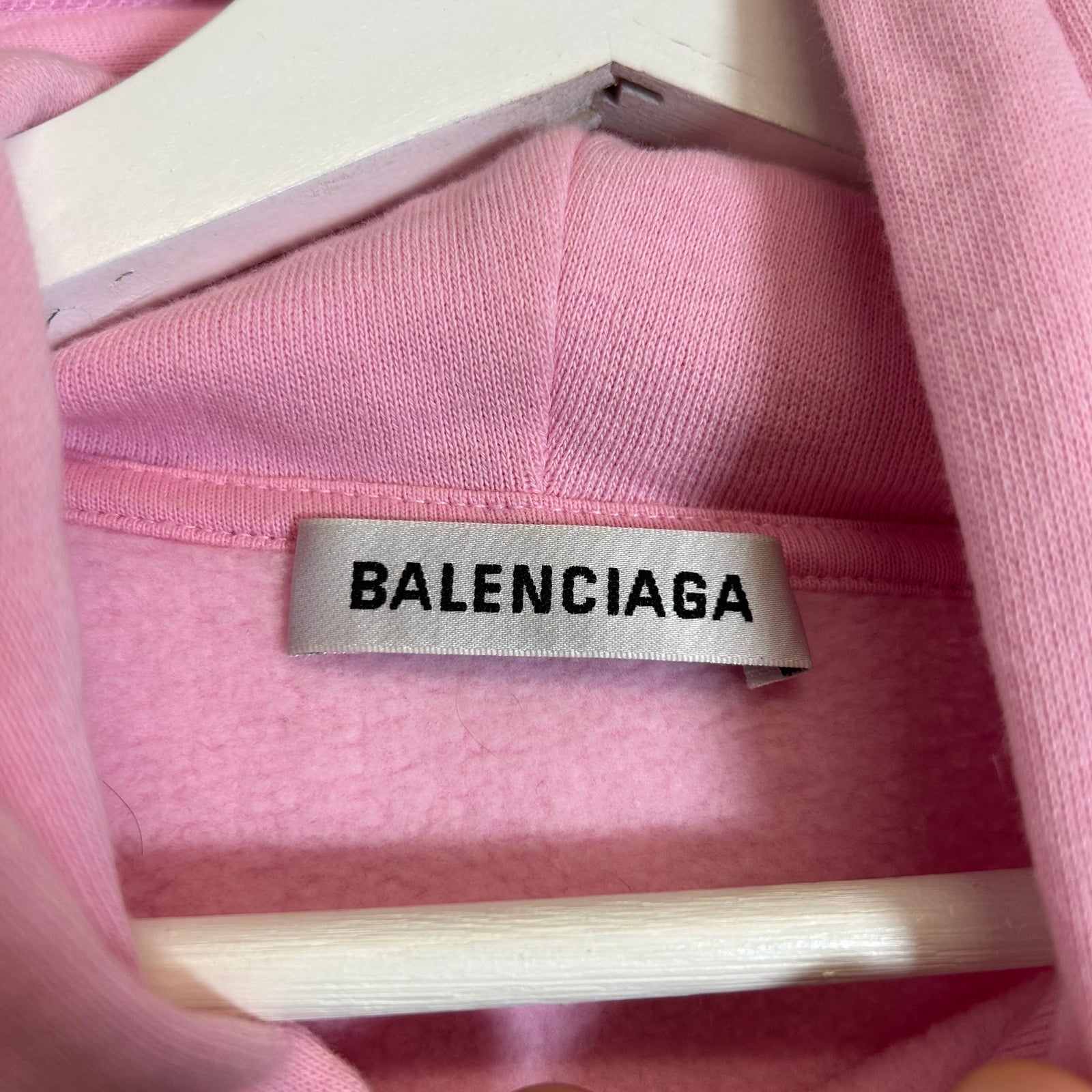 Balenciaga Pink Spell-Out Logo Oversized Hoodie Size XS