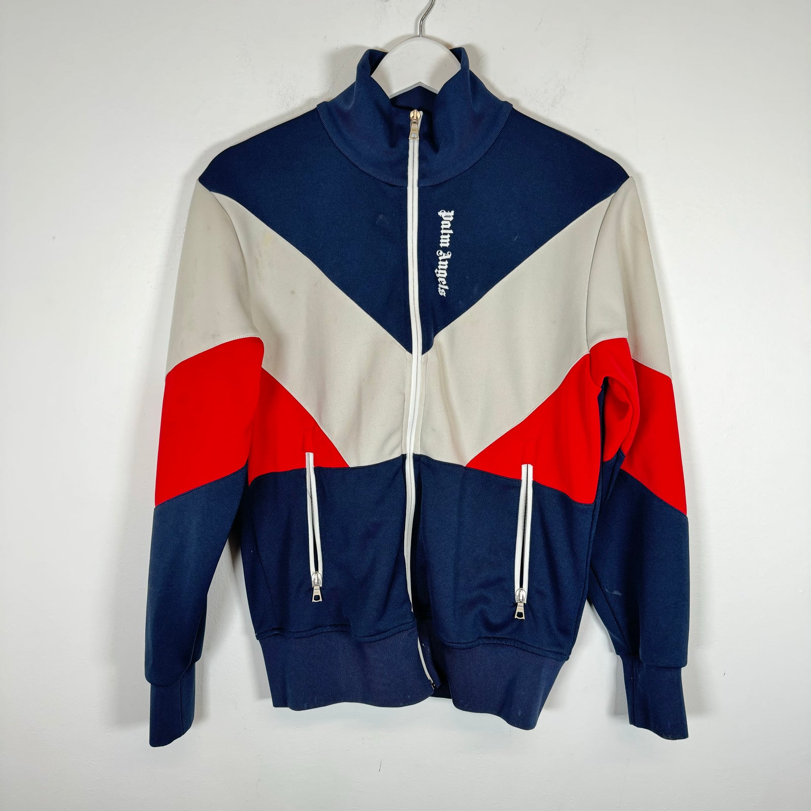 Palm Angels Navy/Red Paneled Track Jacket Size S