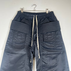 Rick Owens Drkshdw FW23 Black Nylon Wide Leg Creatch Cargo Pants Size S