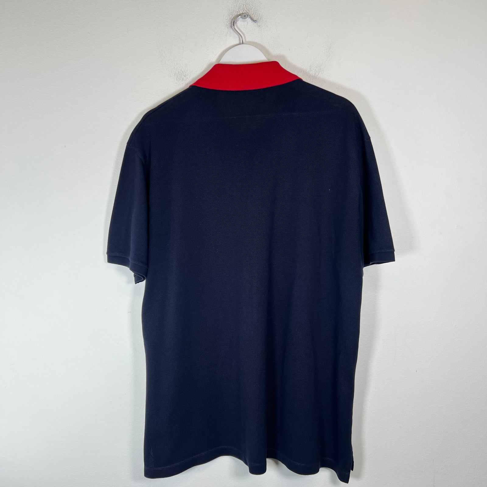 Gucci Navy GG Embroidered Polo Shirt Size L