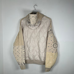 Kapital Shell Trimmed Beige Bandana Bivouac Hoodie Size L