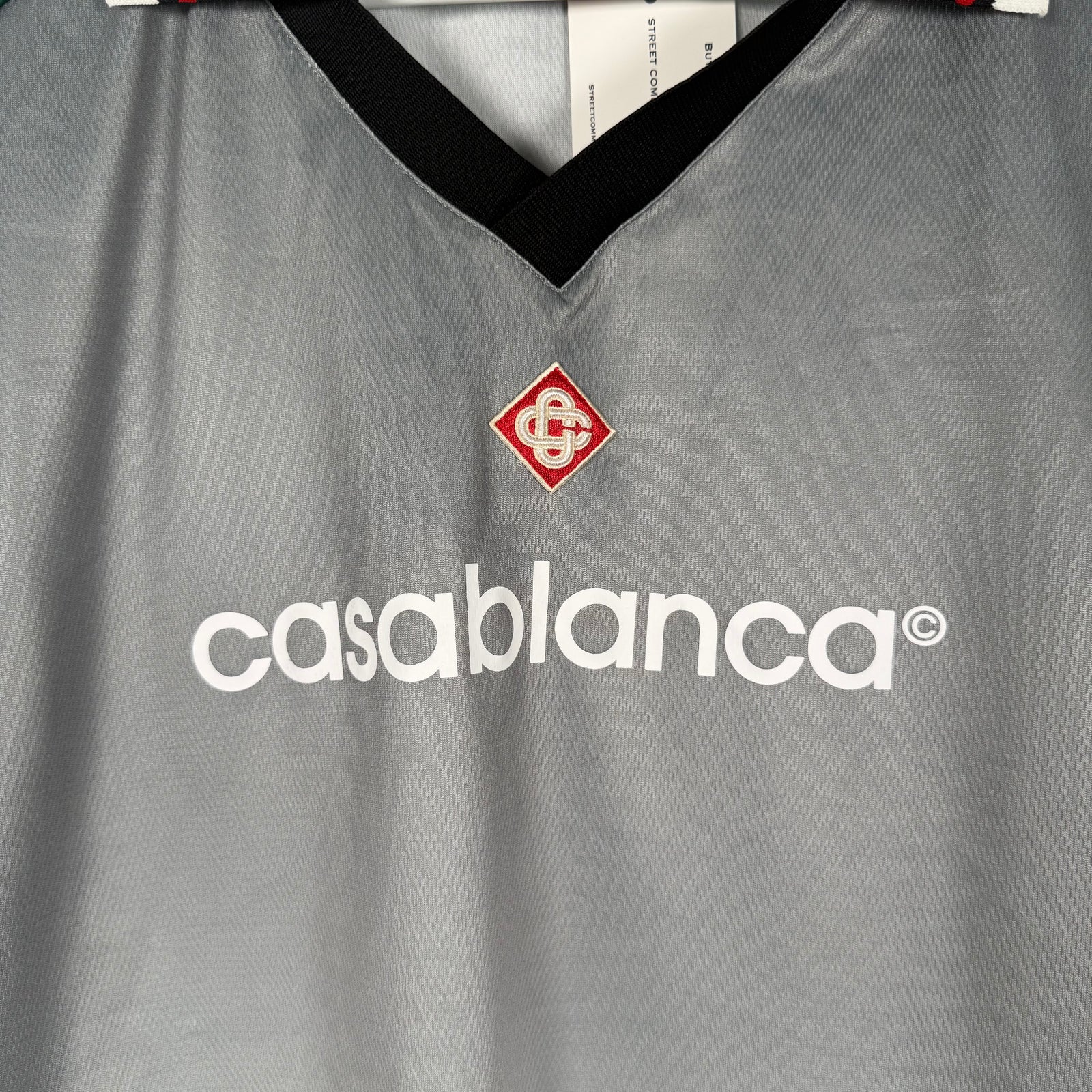 Casablanca Grey Logo Jersey Polo Size XXL