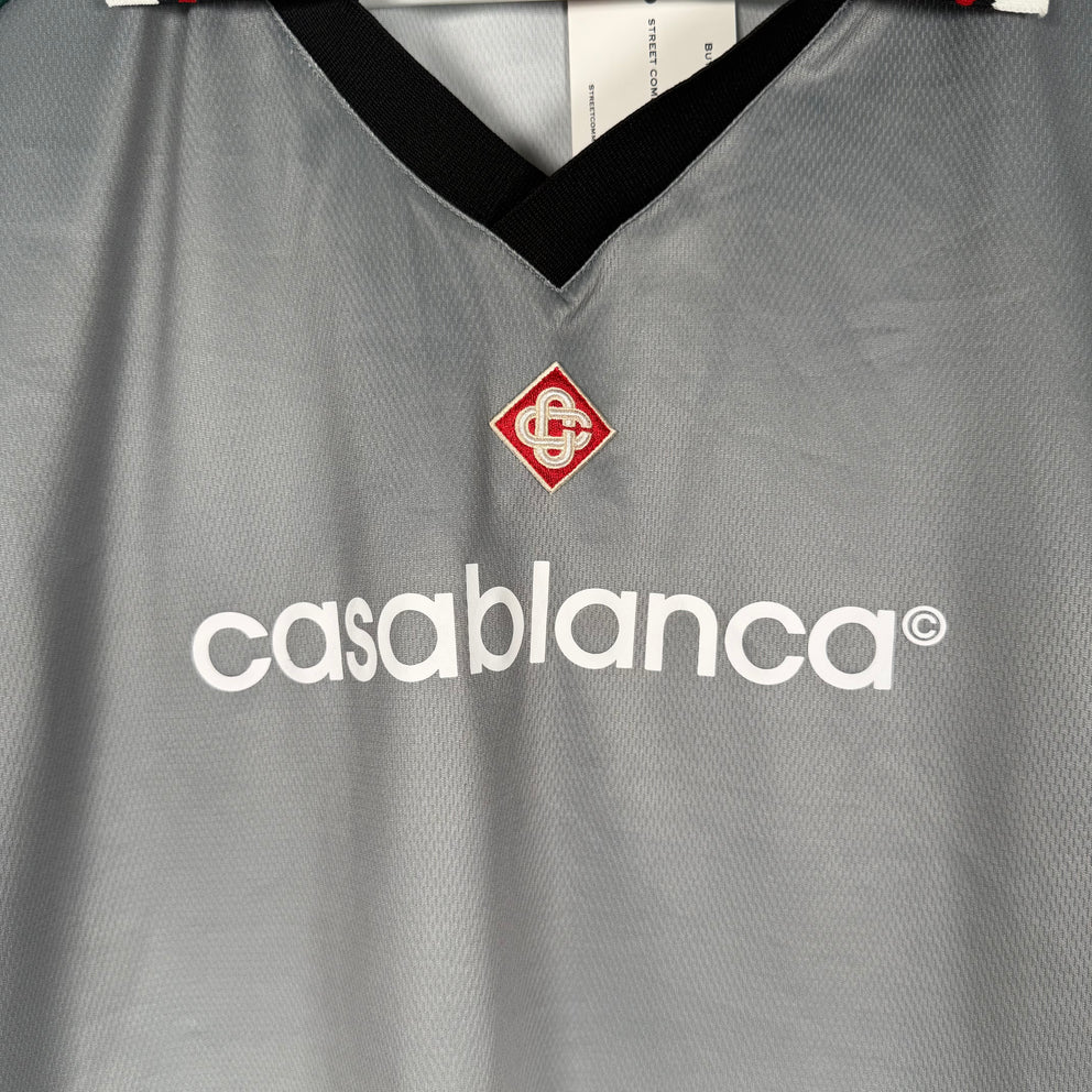 Casablanca Grey Logo Jersey Polo Size XXL
