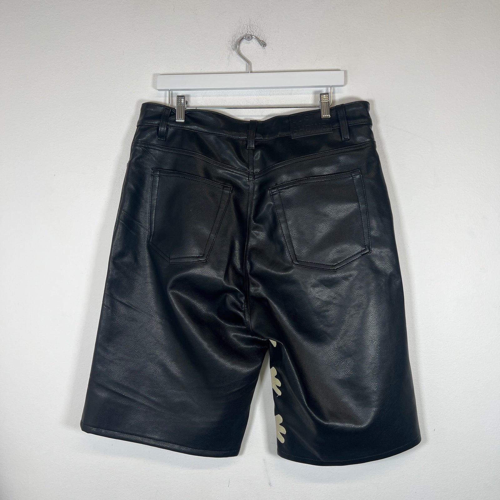 Lostshwds Black Leather Shorts Size 36