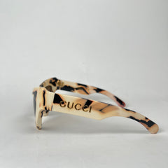 Gucci Ivory/Brown Abstract Print Sunglasses