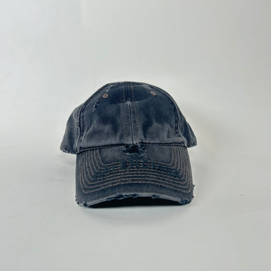 Balenciaga Black Logo Distressed Cap