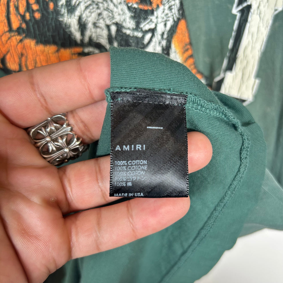 Amiri Green Vintage Tiger T-shirt Size S
